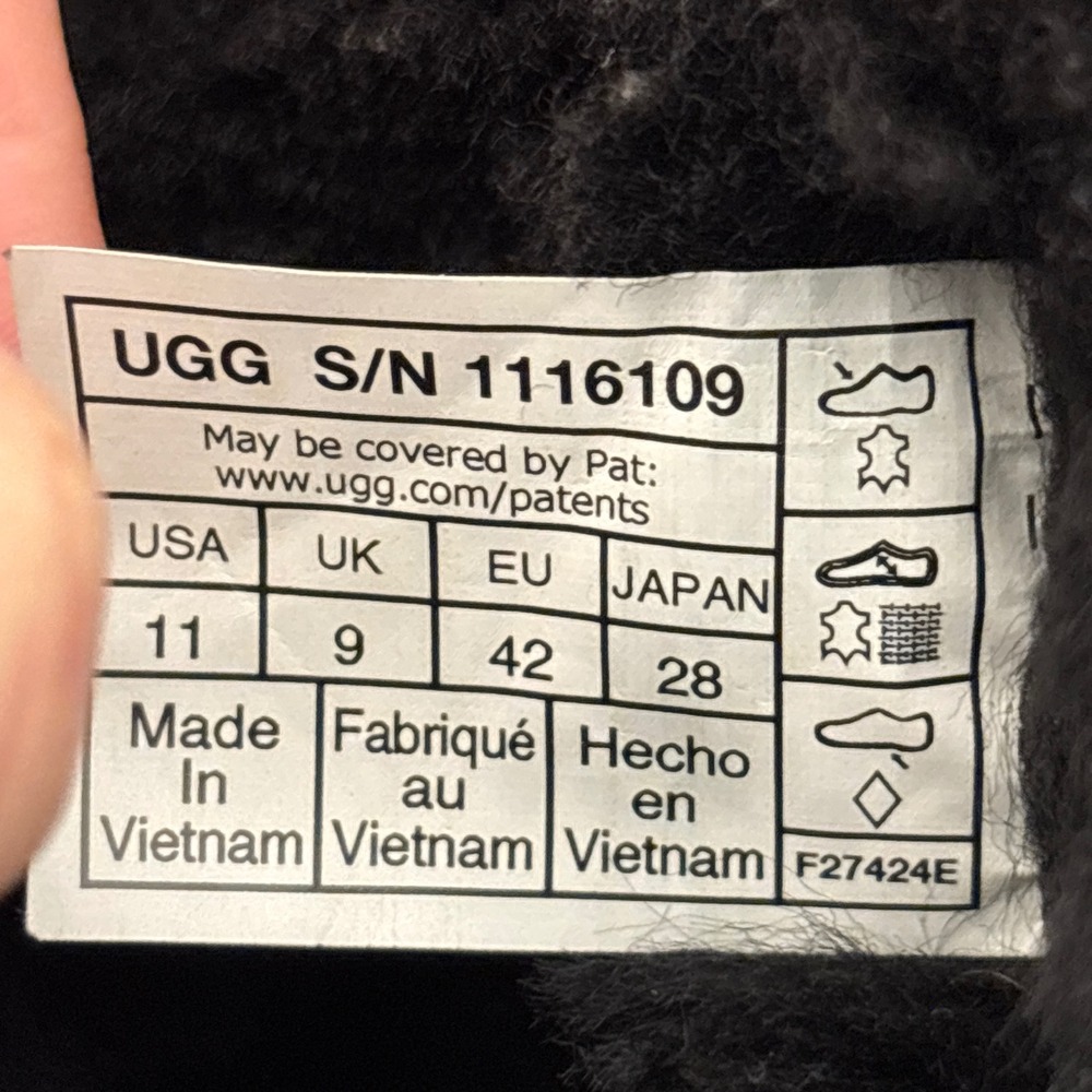 UGG Ultra Mini Classic Ankle Boot Black Suede Women Size 11 Winter Comfort Warm - Picture 2 of 10